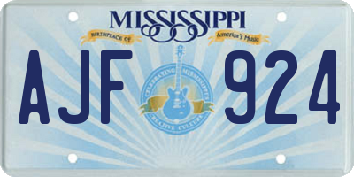 MS license plate AJF924