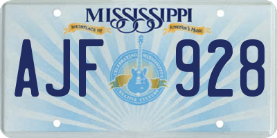 MS license plate AJF928