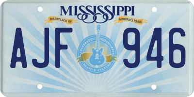 MS license plate AJF946