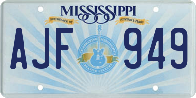 MS license plate AJF949