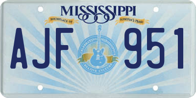 MS license plate AJF951