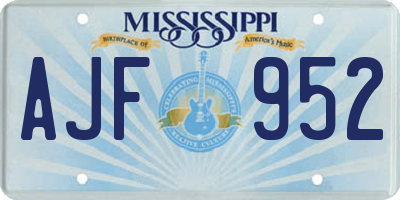 MS license plate AJF952