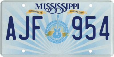 MS license plate AJF954