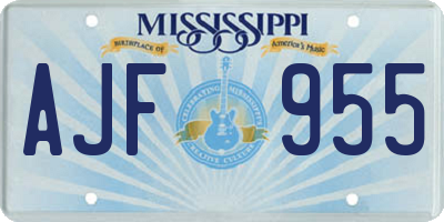 MS license plate AJF955