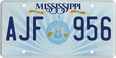 MS license plate AJF956