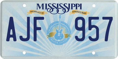MS license plate AJF957