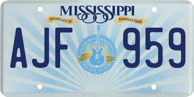 MS license plate AJF959