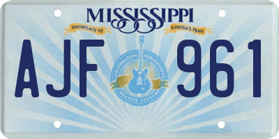 MS license plate AJF961