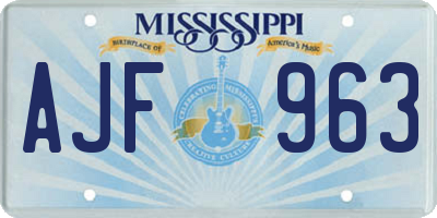 MS license plate AJF963