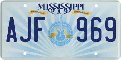 MS license plate AJF969