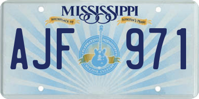 MS license plate AJF971