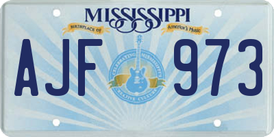 MS license plate AJF973
