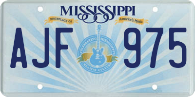 MS license plate AJF975