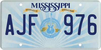 MS license plate AJF976