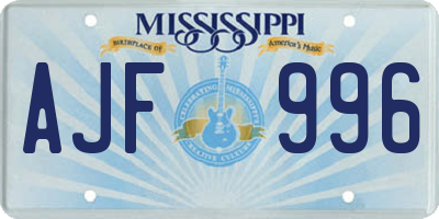 MS license plate AJF996