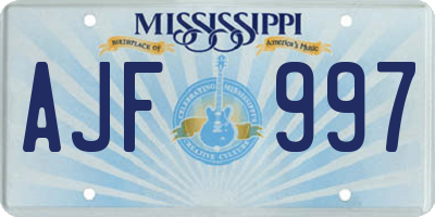 MS license plate AJF997