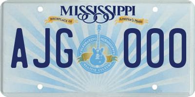 MS license plate AJG000