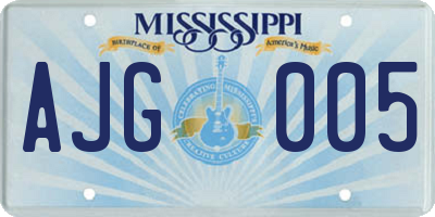 MS license plate AJG005