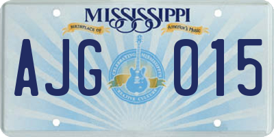 MS license plate AJG015