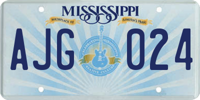 MS license plate AJG024