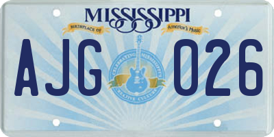 MS license plate AJG026
