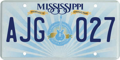 MS license plate AJG027