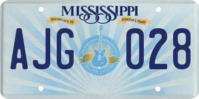 MS license plate AJG028