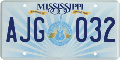 MS license plate AJG032