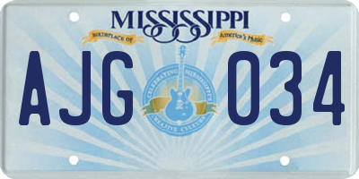 MS license plate AJG034