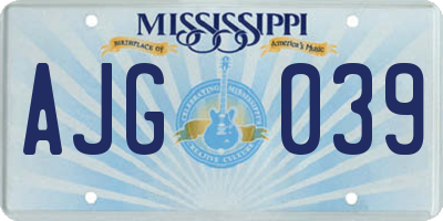 MS license plate AJG039