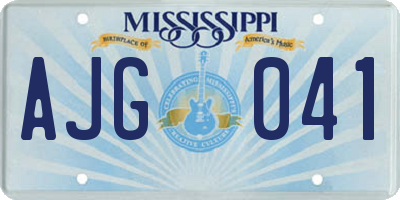 MS license plate AJG041