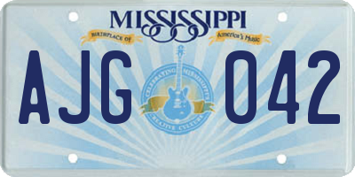 MS license plate AJG042