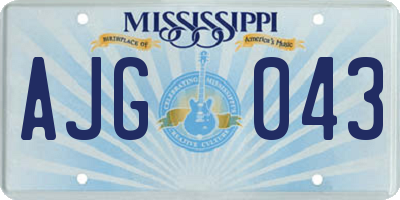 MS license plate AJG043