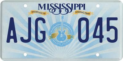 MS license plate AJG045