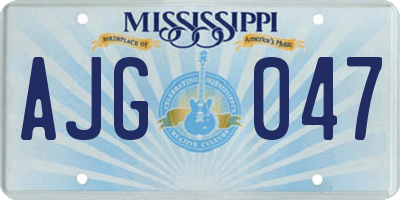MS license plate AJG047