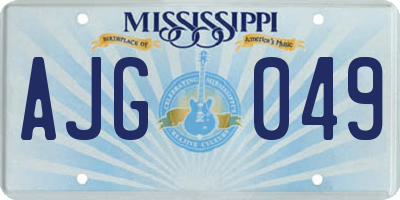 MS license plate AJG049