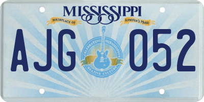 MS license plate AJG052
