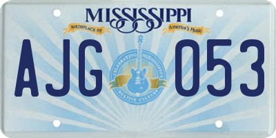 MS license plate AJG053