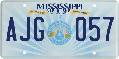 MS license plate AJG057