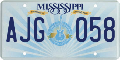 MS license plate AJG058