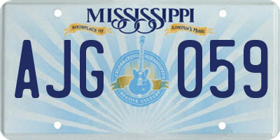 MS license plate AJG059