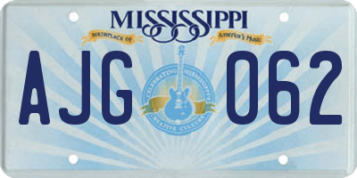 MS license plate AJG062