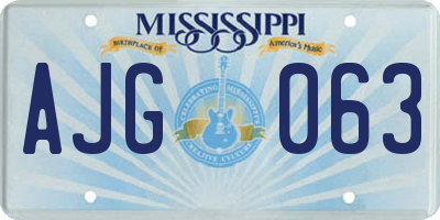 MS license plate AJG063