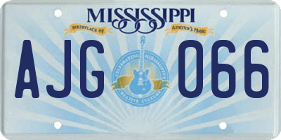 MS license plate AJG066