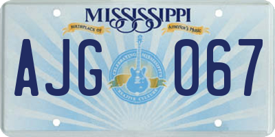 MS license plate AJG067