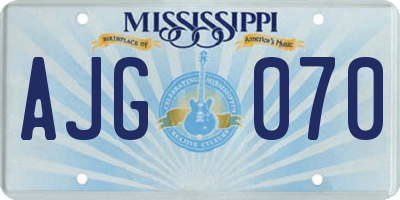 MS license plate AJG070