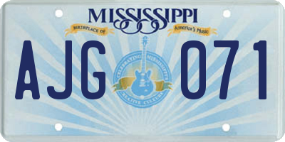 MS license plate AJG071