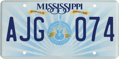 MS license plate AJG074