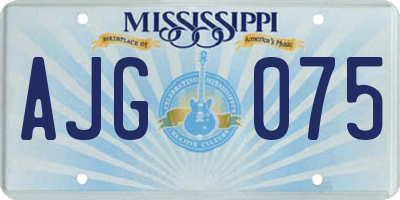 MS license plate AJG075