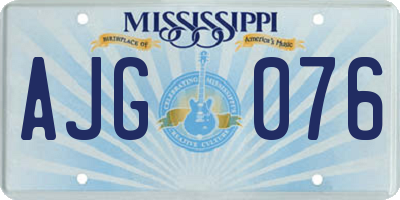 MS license plate AJG076
